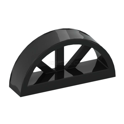 LEGO Window 1 x 4 x 1 2/3, Spoked Rounded Top, Black [20309] 6177083