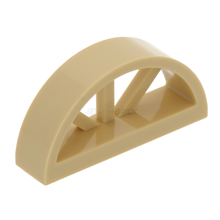 LEGO Window 1 x 4 x 1 2/3, Spoked Rounded Top, Tan [20309] 6112306