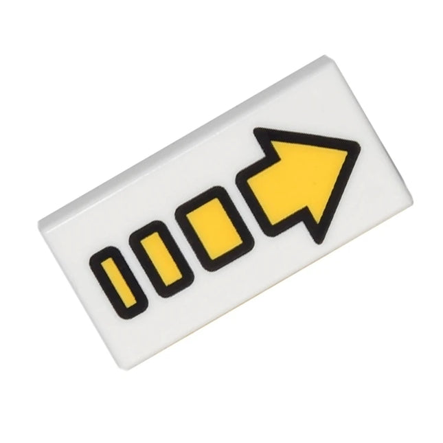 LEGO Minifigure Accessory - Tile, Yellow Arrow Segmented (1 x 2 Tile) [3069pb0605] 6194502