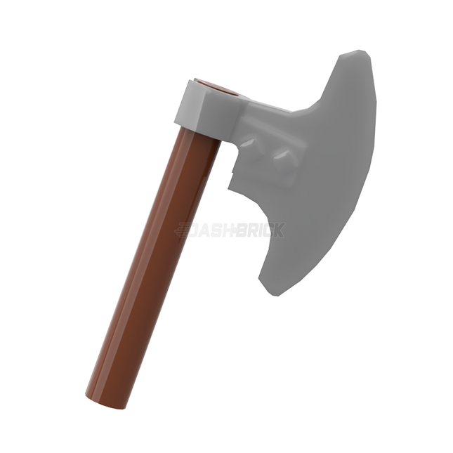 LEGO Minifigure Accessory - Medieval Axe, Flat Silver/Reddish Brown [53454]