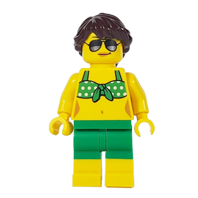 LEGO Minifigure - Female, Beachgoer - Green Bikini Top and Shorts (2017) [CITY]