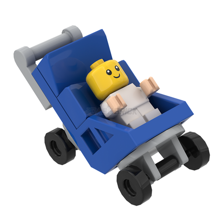 LEGO "Baby Stroller" - Pram/Buggy/Pushchair, Blue [MiniMOC]