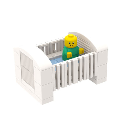 LEGO "Baby Bassinet" - White with Pink or Blue Sheets [MiniMOC]