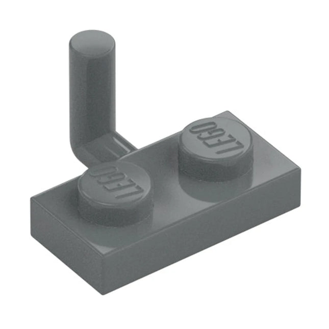 LEGO Plate, Modified 1 x 2, Bar Arm Up, Dark Grey [4623 / 4623b / 88072] 6261355
