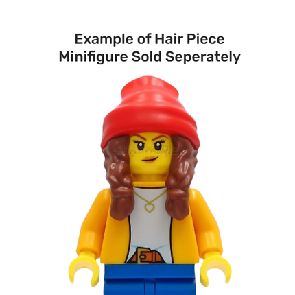 LEGO Minifigure Part - Hair Combo, Beanie, 2 Braids, Dark Red/Black [52686pb04] 6371949