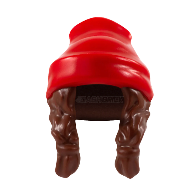 LEGO Minifigure Part - Hair Combo, Beanie, 2 Braids, Red/Reddish Brown [52686pb03] 6336203