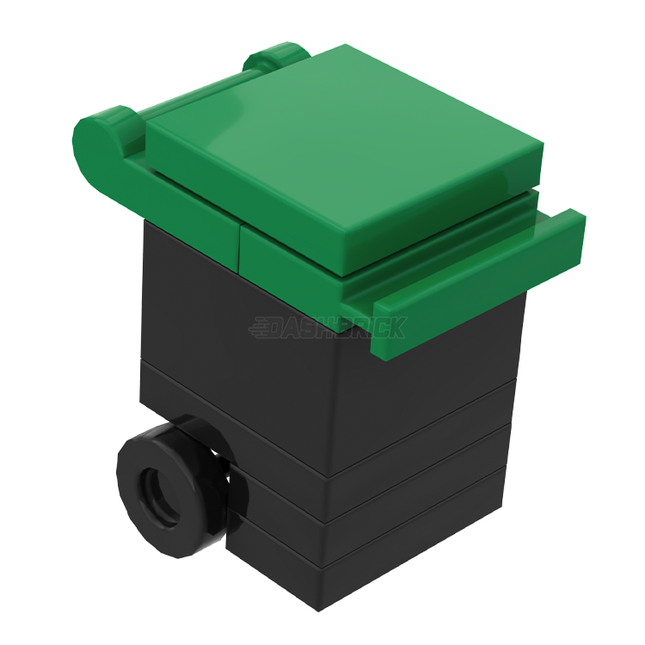LEGO Wheelie bin Green Rubbish Garbage Bin MiniMOC DASHBRICK