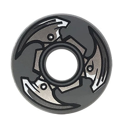 LEGO Minifigure Accessory - Tile, Propeller with 3 Silver Blades (Round 2 x 2) [15535pb02] 6137146