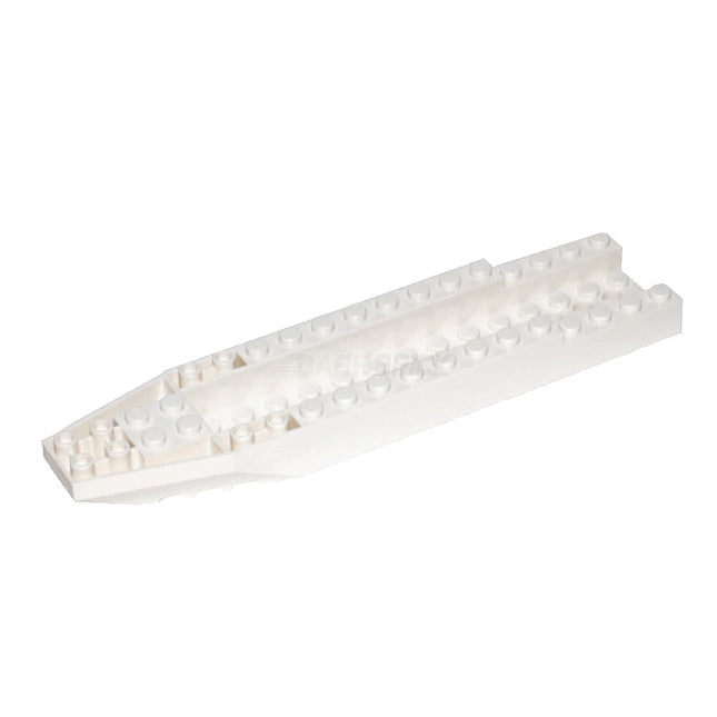 LEGO Aircraft Fuselage Forward Bottom Angular 4 x 18 x 1 1/3 with 2 x 14 Recessed Center and 13 Holes, White [42863] 6250313