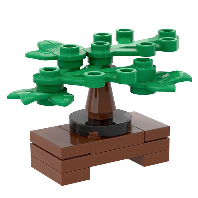 LEGO "Japanese Bonsai" - Plant, Tree on Wooden Base [MiniMOC]