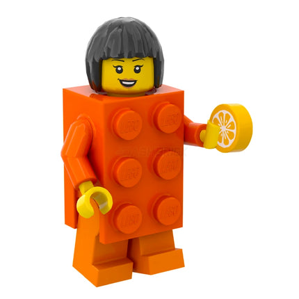 LEGO Minifigure - Reddish Orange Brick Girl [DASHBRICK EXCLUSIVE] Limited Release