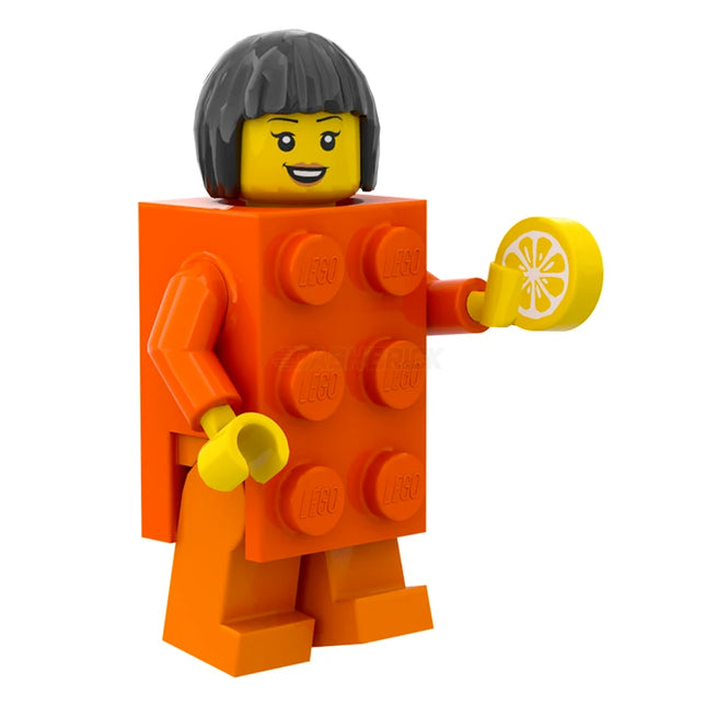LEGO Minifigure - Reddish Orange Brick Girl [DASHBRICK EXCLUSIVE] Limited Release