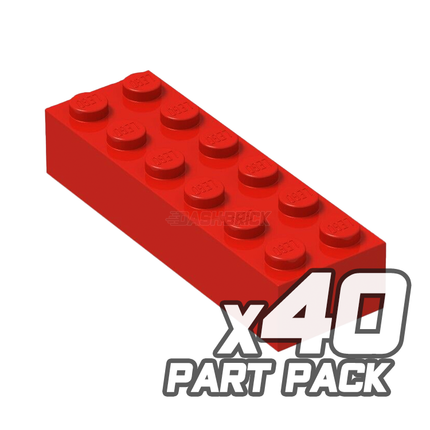 LEGO "Just Bricks - Pack of 40" - 2 x 6 Bricks [2456] Assorted Colours