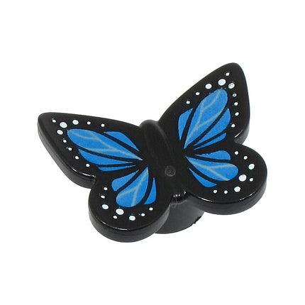 LEGO Minifigure Animal - Butterfly, Blue Wings, White Spots, Black [80674pb03]