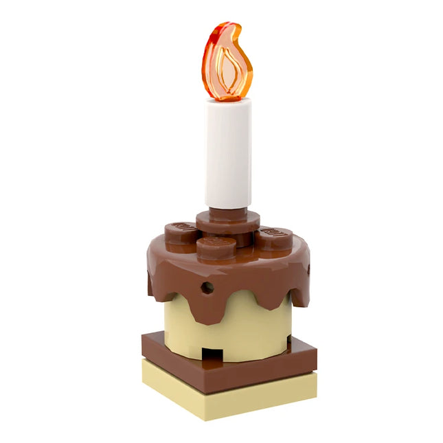 LEGO "Chocolate Birthday Cake" - Candle, Layered Cake [MiniMOC]