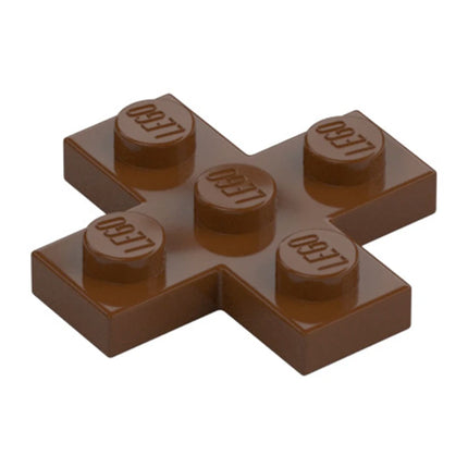 LEGO Plate, Modified 3 x 3 Cross, Reddish Brown [15397] 6050918
