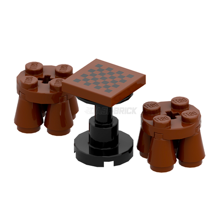 LEGO "Chess Table" - Table, 2 Stools, Checkers/Chess [MiniMOC]