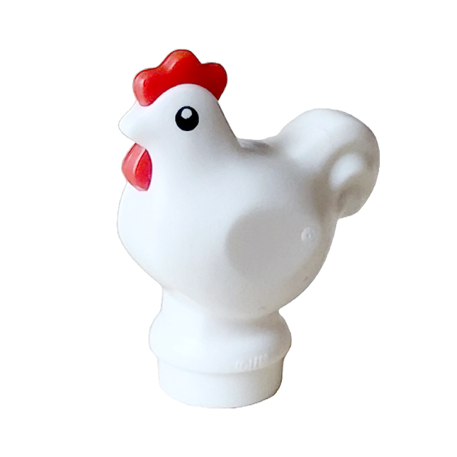 LEGO Minifigure Animal - Chicken, Red Comb and Wattle, White [1413pb02]