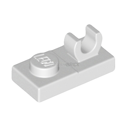 LEGO Plate, Modified 1 x 2 with Open O Clip on Top, White [44861] 6347309