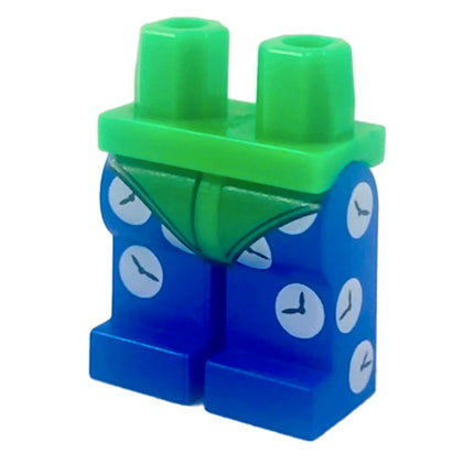 LEGO Minifigure Part - Hips and Legs, Bright Green Leotard and White Clocks [970c07pb10]