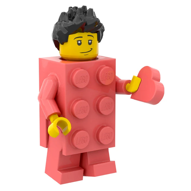 LEGO Minifigure - Coral Brick Costume Guy [DASHBRICK EXCLUSIVE] Limited Release