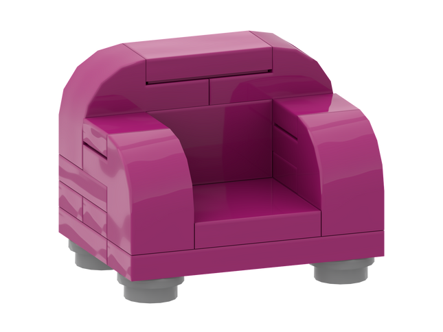 LEGO "Comfortable Lounge Chair" - Small Armchair, Magenta [MiniMOC]