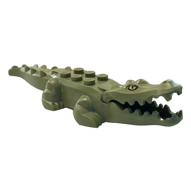 LEGO Minifigure Animal - Crocodile/Alligator, Printed Eyes, 20 Teeth, Olive Green [18904] 18904c06pb01