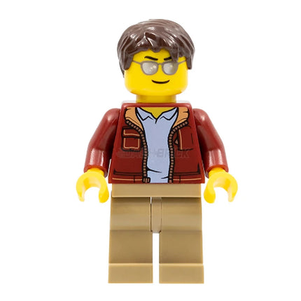 LEGO Minifigure - Male, Jacket, Dark Brown Short Tousled Hair, Sunglasses (2019) [CITY]