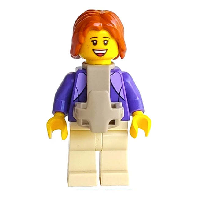 LEGO Minifigure - Female, Holiday Camper Van Mother, Baby Carrier (2021) [CITY]