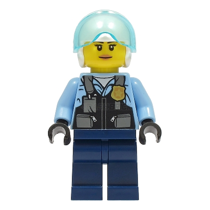 LEGO Minifigure - Female, Police, Helicopter Pilot, Safety Vest with Police Badge, Helmet [CITY]