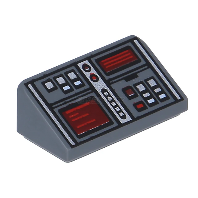 LEGO Minifigure Accessory - Control Panel, Red, White, and Silver Buttons, Dark Red Screens [85984pb127] 6152814