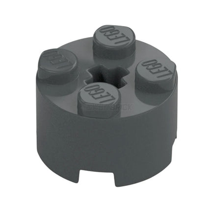LEGO Brick, Round 2 x 2 with Axle Hole, Dark Grey [3941] 4249139