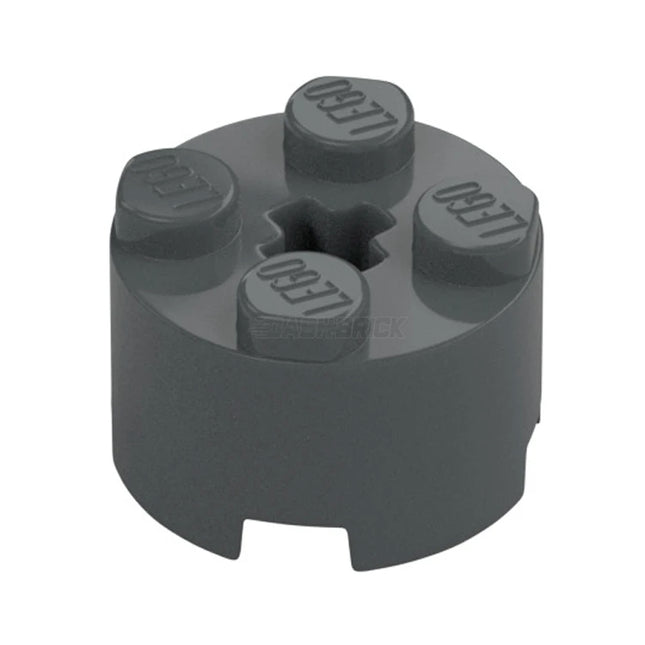 LEGO Brick, Round 2 x 2 with Axle Hole, Dark Grey [3941] 4249139