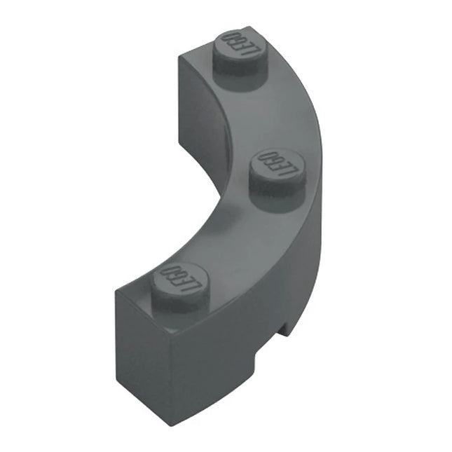 LEGO Brick, Round Corner 4 x 4, Macaroni, Dark Grey [48092] 6452530