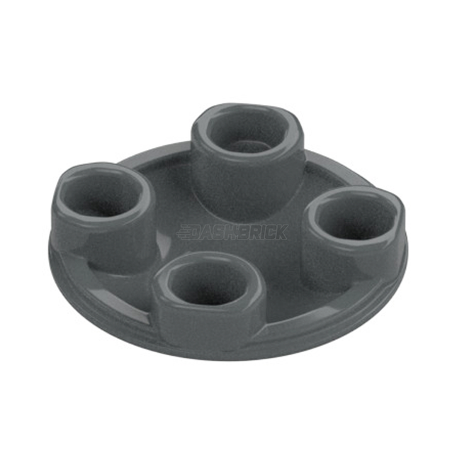 LEGO Plate, Round 2 x 2, Rounded Bottom (Boat Stud), Dark Grey [2654]