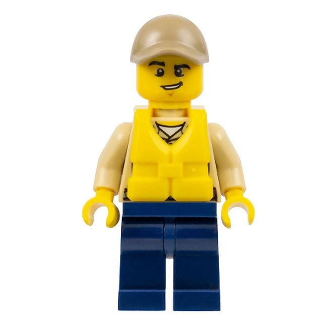 LEGO Minifigure - Male, Swamp Police - Officer, Shirt, Dark Tan Cap, Life Jacket (2015) [CITY]