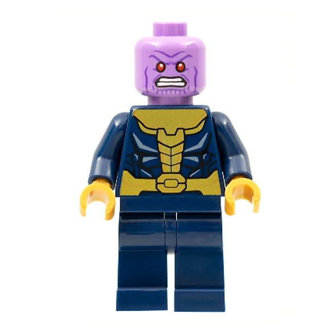 LEGO Minifigure - Thanos, Dark Blue/Gold Outfit, Pearl Gold Hands (2021) [MARVEL]
