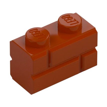 LEGO Brick, Modified 1 x 2, Masonry Profile, Dark Orange [98283] 6314383