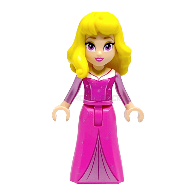 LEGO Minifigure - Aurora - Dark Pink Dress, Metallic Pink Sleeves, Gold Necklace [DISNEY]
