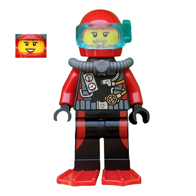 LEGO Minifigure - Female, Scuba Diver, Deep Sea Explorers (2015) [CITY]