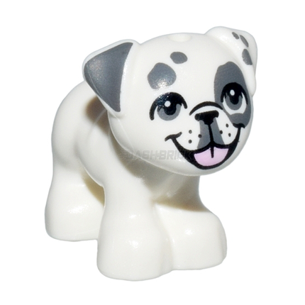 LEGO Minifigure Animal - Dog, Puppy, Pug, Standing, White with Spots "Juno" [24111pb09] 6478249