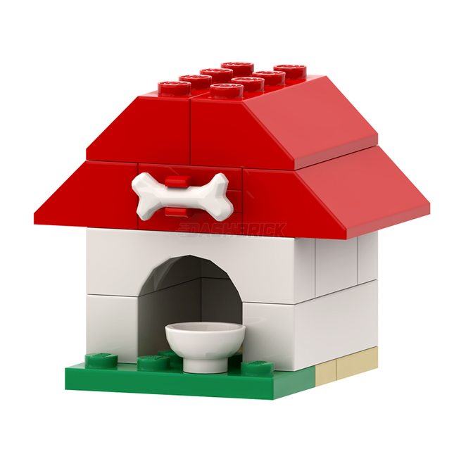 LEGO Dog Kennel Puppy House Red White MiniMOC DASHBRICK