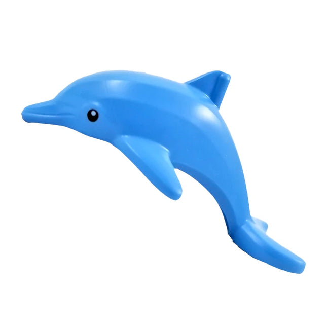 LEGO Minifigure Animal - Dolphin, Jumping, Black Eyes, Medium Blue [33499pb01]
