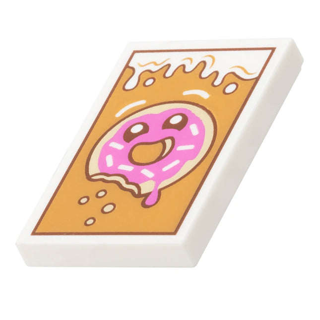 LEGO Donut Sign, Tile, 2 x 3, White [26603pb473] 6519477