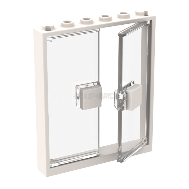 LEGO Window/Door Frame and Doors 1 x 6 x 6, White, Trans-Clear [42205 / 80683]