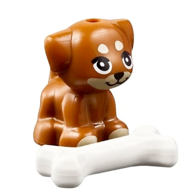 LEGO Minifigure Animal - Dog, Puppy, "Aria" Small with Tan Muzzle, Dark Orange [69901pb07]