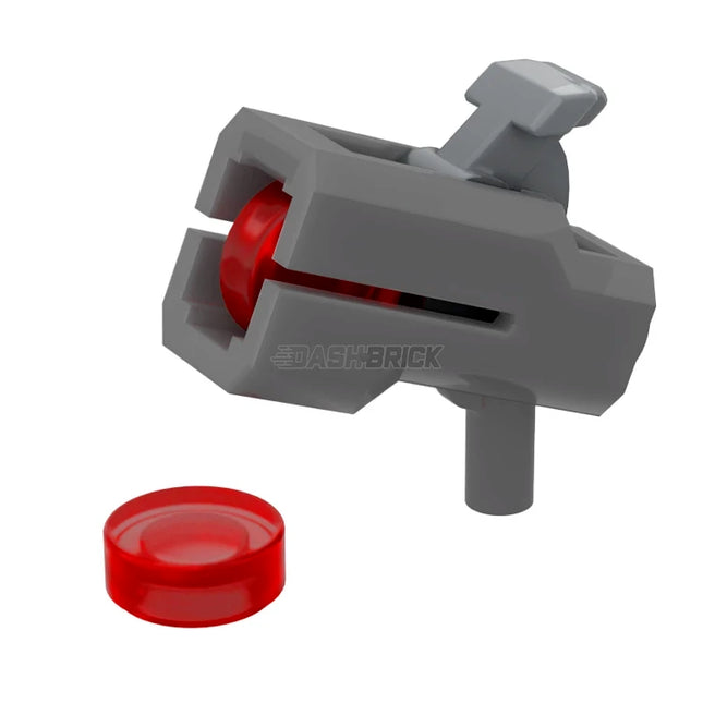 LEGO Minifigure Accessory - Weapon Bazooka, Mini Blaster/Shooter, Firing 1 x 1 Tiles, Pearl Grey/Trans-Red [69767]