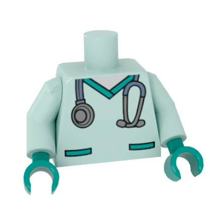 LEGO Minifigure Part - Torso, Doctor, Hospital Scrubs, Stethoscope [973pb4354c01] 6352891