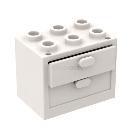 LEGO Container, Cupboard 2 x 3 x 2, with Draws, White/White [4532 / 4536]