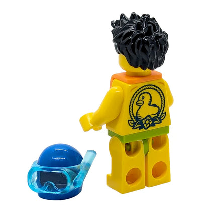 LEGO Minifigure - Male, "Sudsy Simon" Swimmer, Duck Tattoo on Back [CITY]